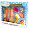 PopOhVer Pretend Play Plush Food Play Set, Fruits & Vegetables